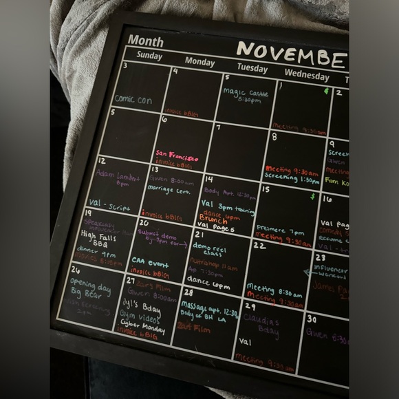 Black Chalkboard Calendar with Notes - Picture 2 of 3